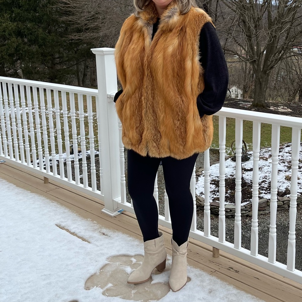 Long Red Fox Vest